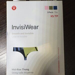 **NEVER WORN NWT*lululemon InvisiWear Mid-Rise Thong Underwear 3 Pack in Size XS